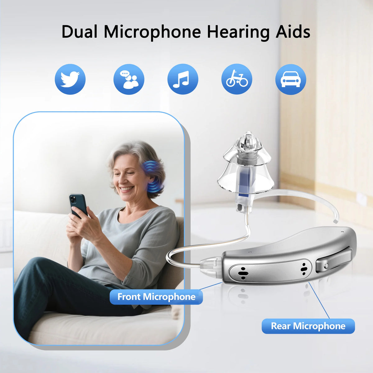 Zepau Rechargeable Noise Cancelling Hearing Aids With App Control