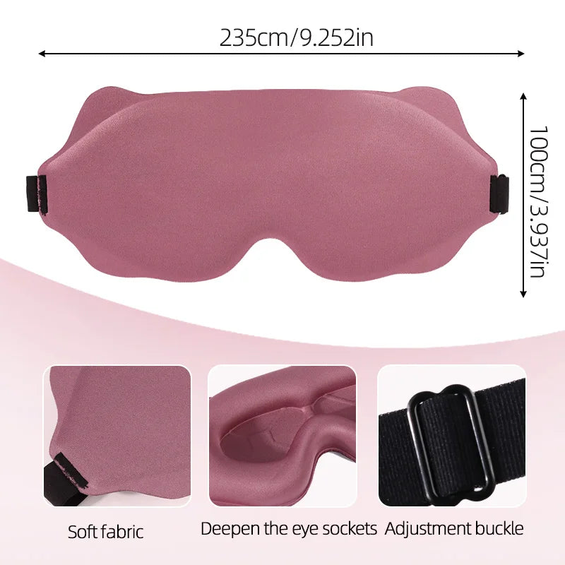 3D Contoured Eye Mask For Sleeping Blocks Light Concave Design
