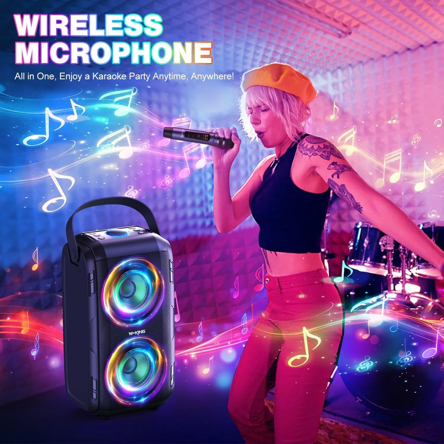 W-King 180W Portable Bluetooth Speaker With Powerful Subwoofer