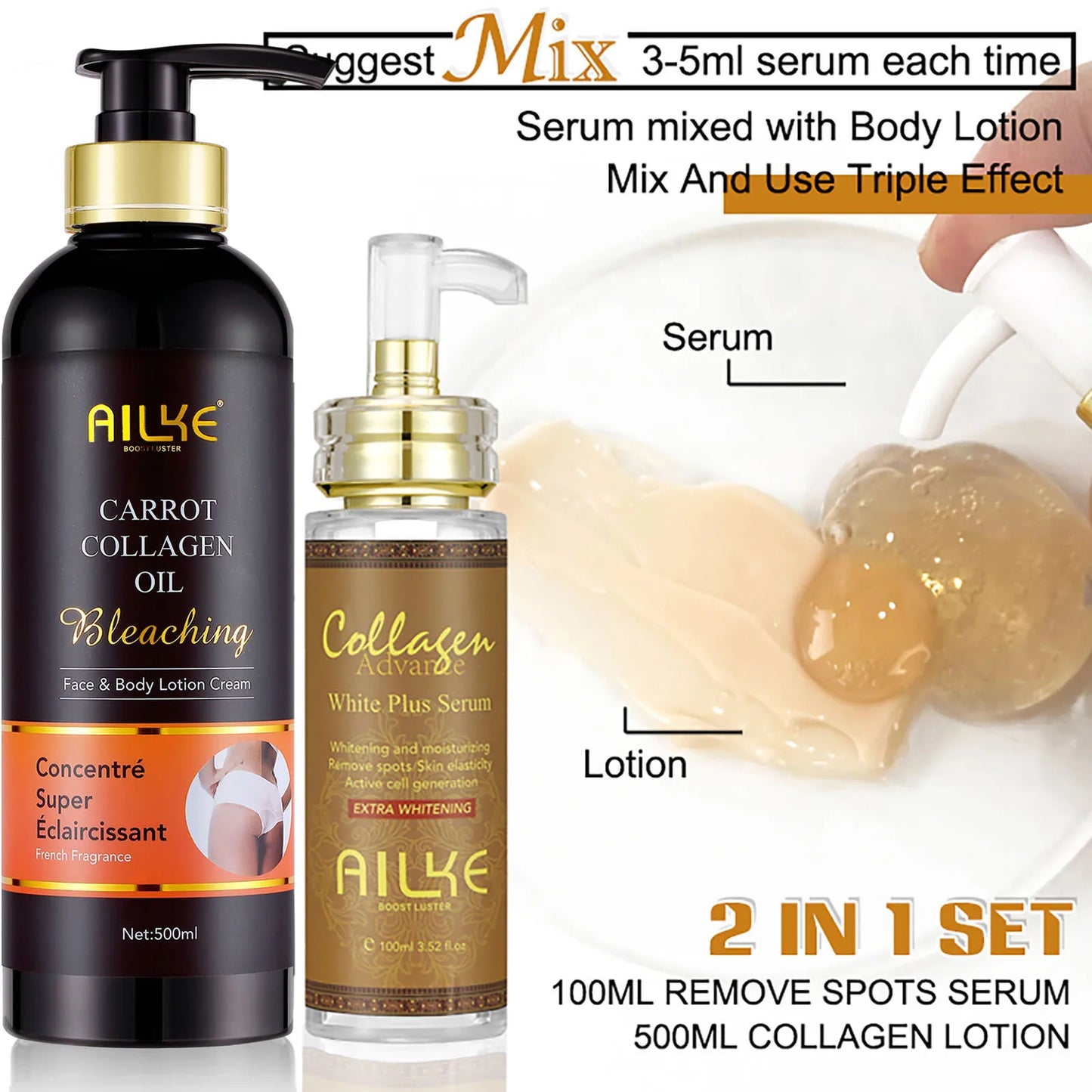 AILKE Collagen Moisturizing Face And Body Skincare Kit