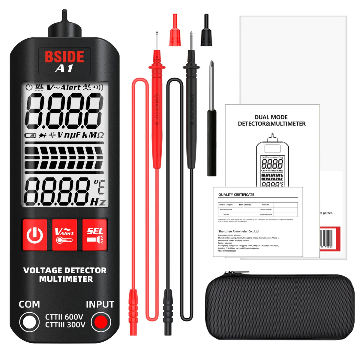Bside Portable Smart Digital Voltage Tester And Multimeter Tool