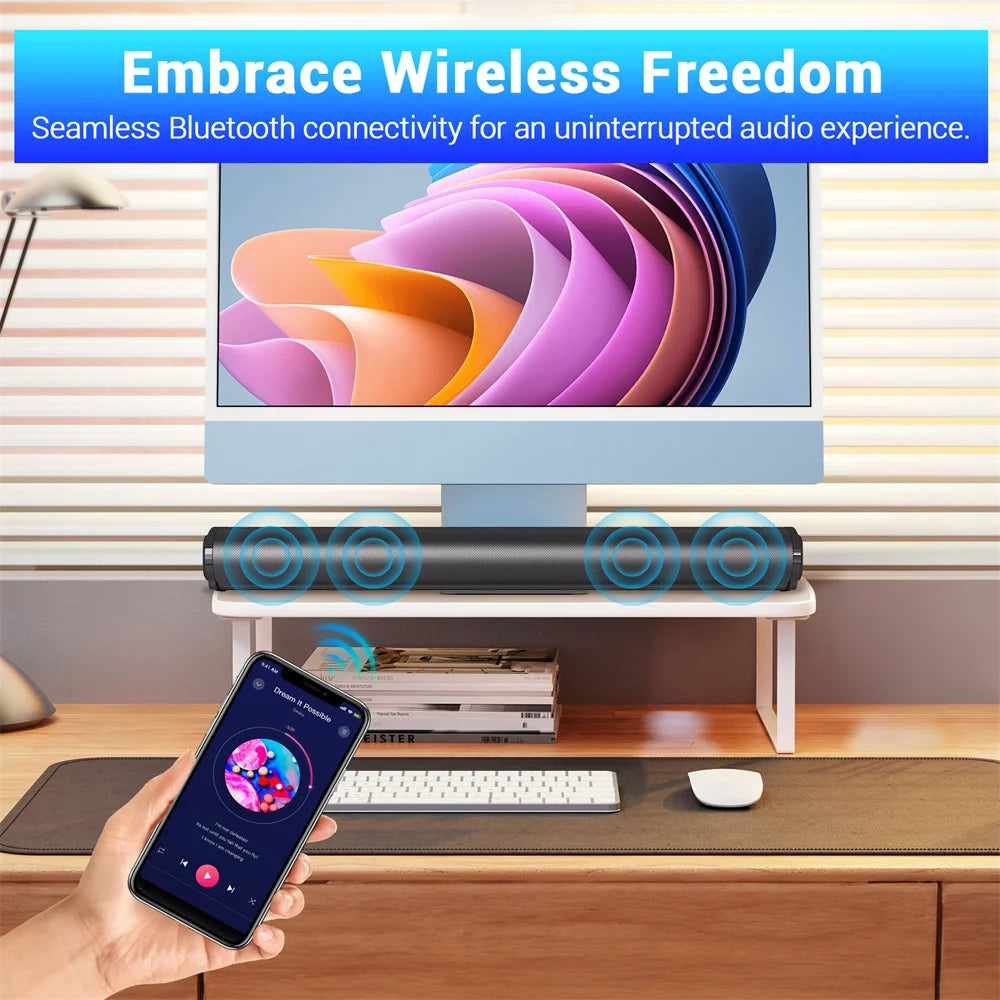Curuk Bluetooth Sound Bar With Subwoofer Wireless Speaker