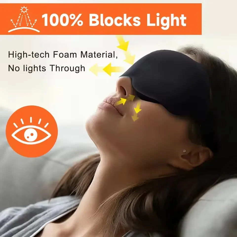3D Contoured Eye Mask For Sleeping Blocks Light Concave Design