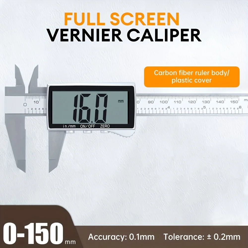 High Precision Digital Caliper With Full Screen Vernier Display