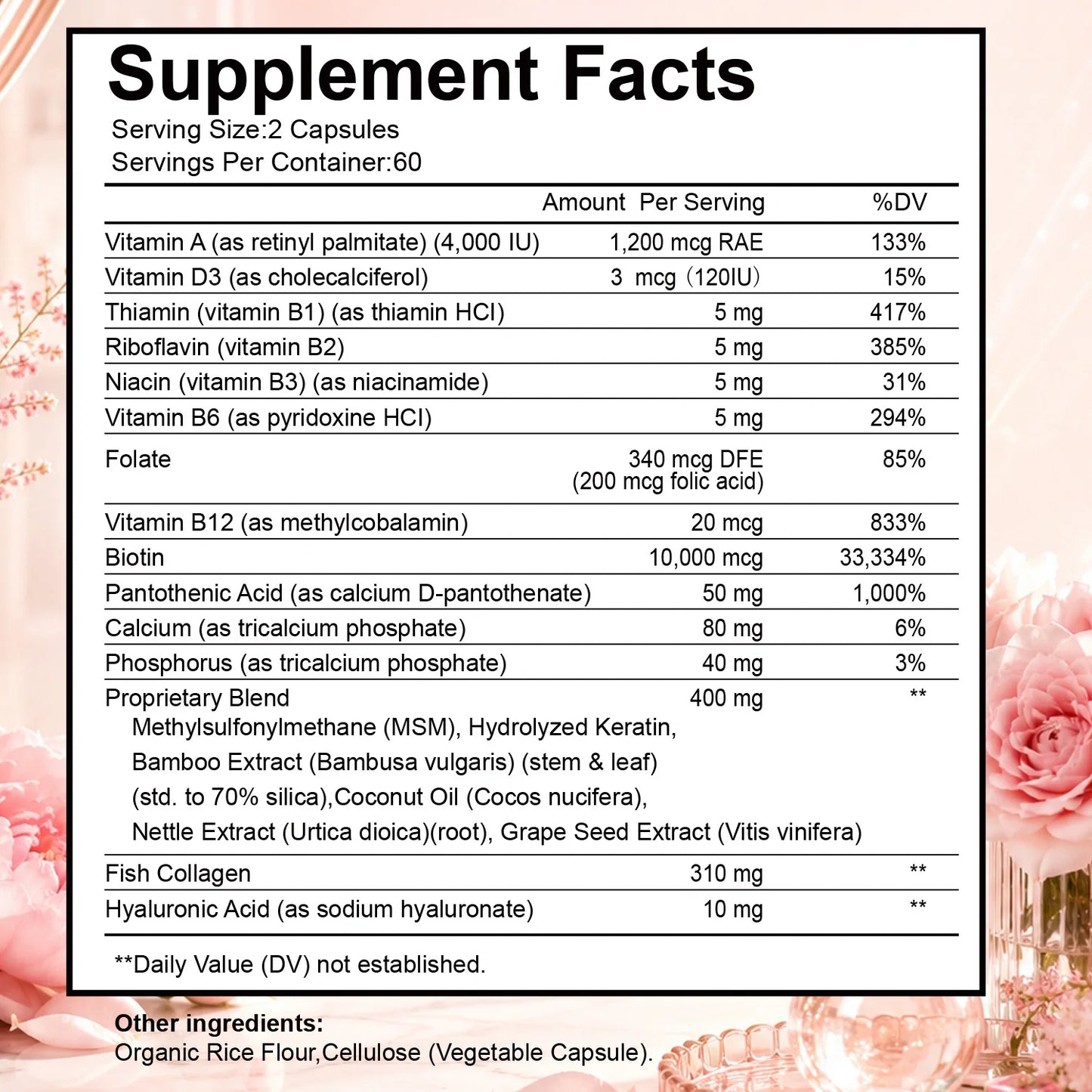 Vanayt Biotin Collagen Supplement Supports Healthy Skin And Nails