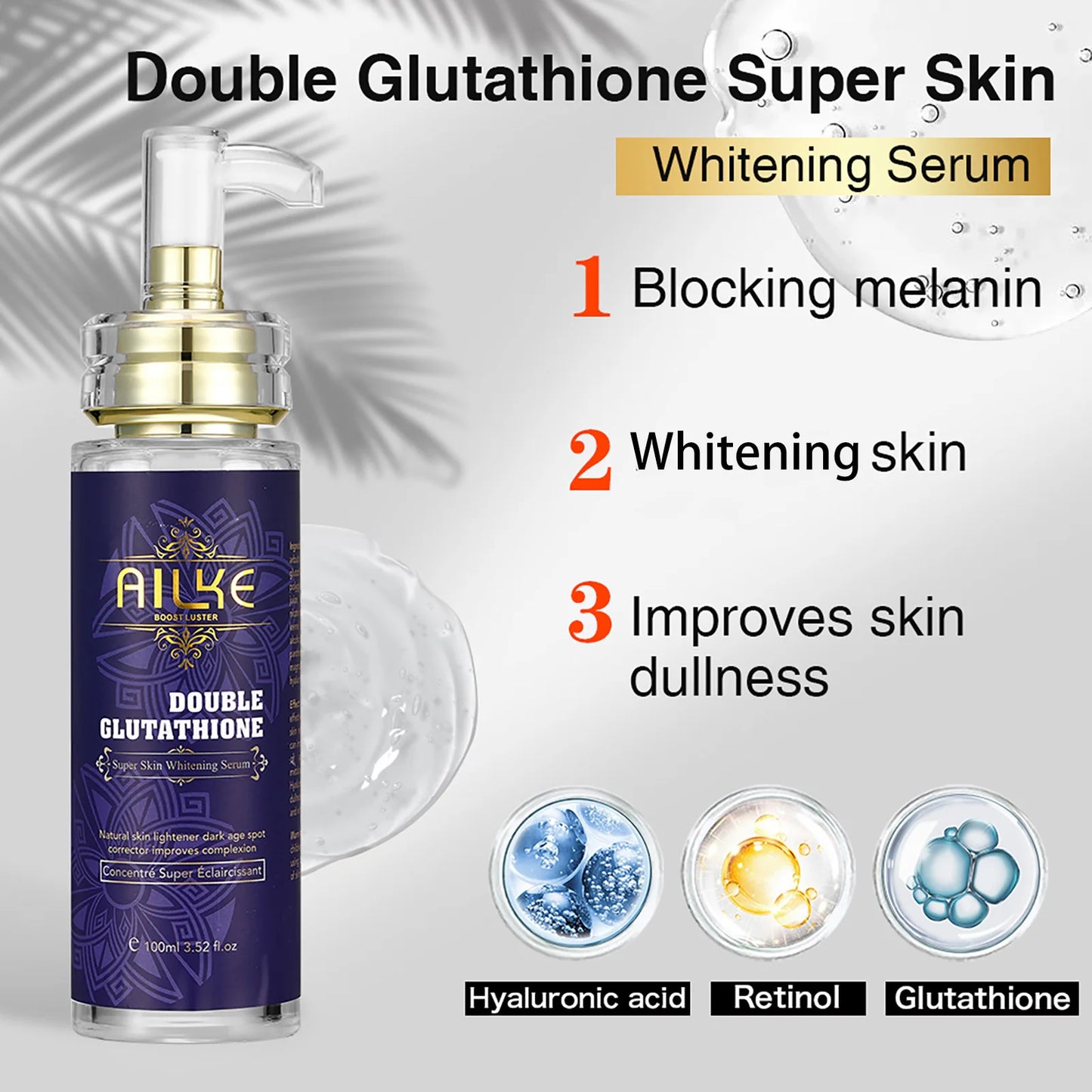 AILKE Glutathione Whitening Skincare Kit For Dark Spot Removal
