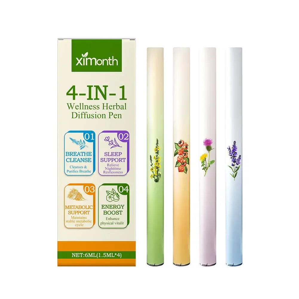 4 In 1 Aromatherapy Air Freshening Pen Natural Herbal Extracts