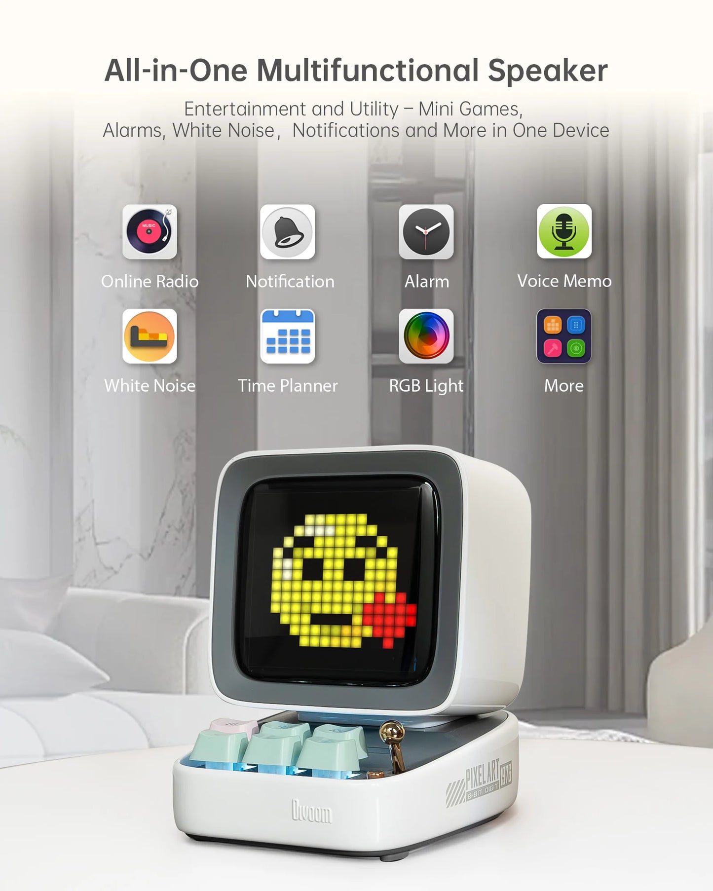 Divoom Ditoo Pro Portable Bluetooth Speaker And Alarm Clock