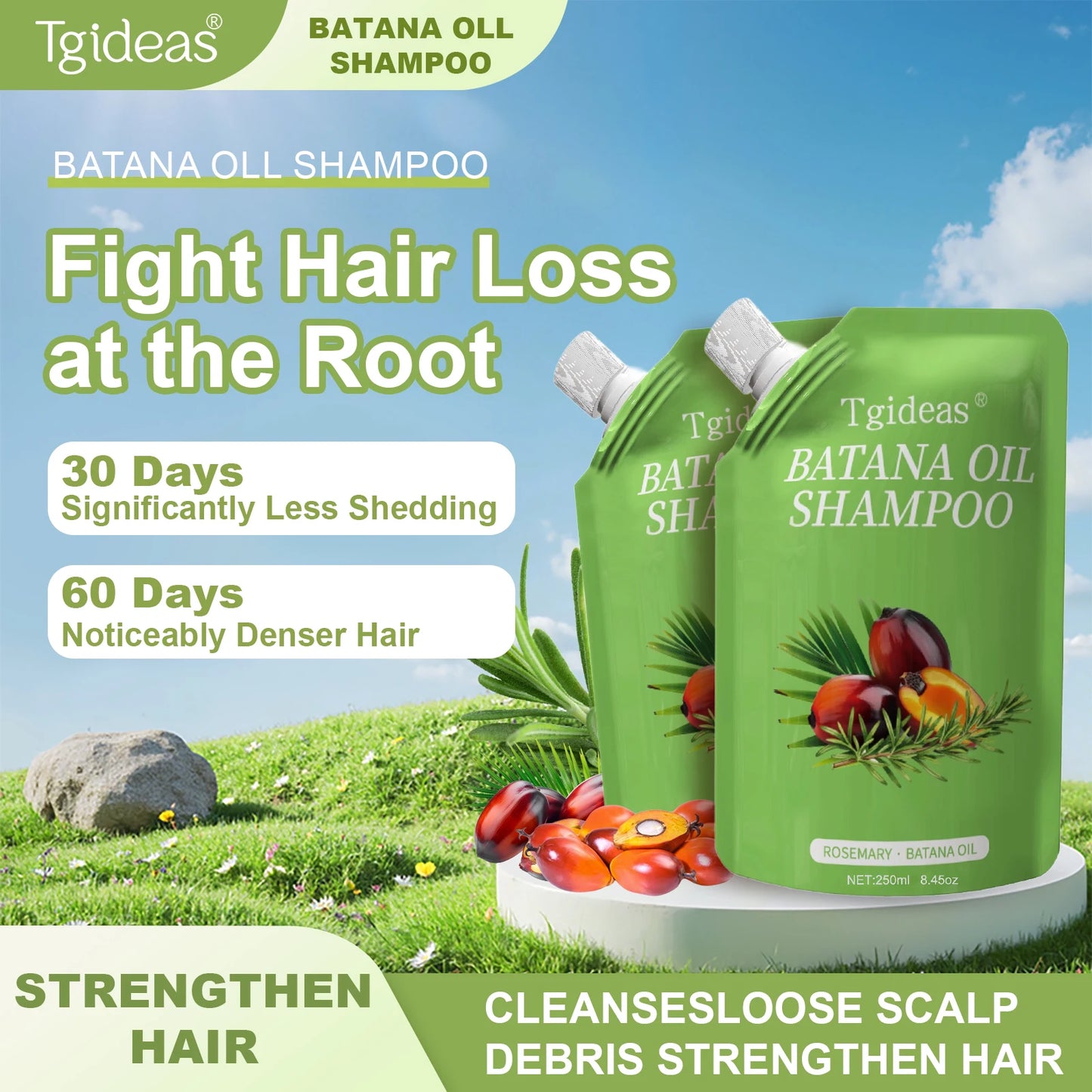 Tgideas Rosemary Batana Oil Shampoo Boosts Hair Growth And Strength