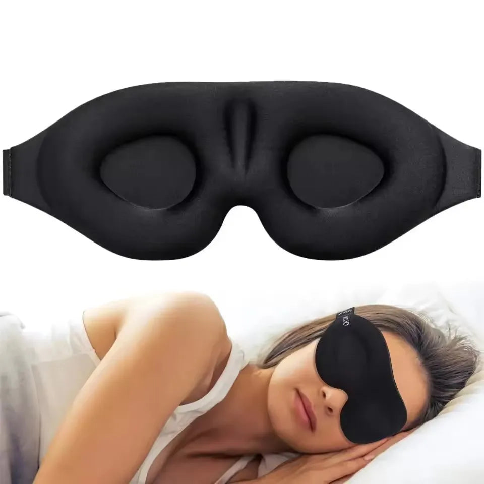 3D Contoured Eye Mask For Sleeping Blocks Light Concave Design