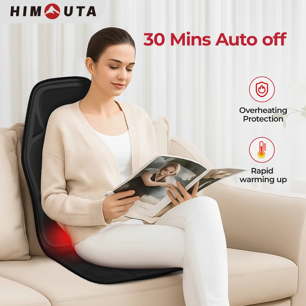 Himouta Heated Back Massager With Vibration For Chair Relaxation