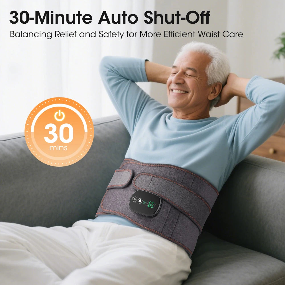 Hailicare Rechargeable Heated Waist Massage Belt With Red Light Therapy