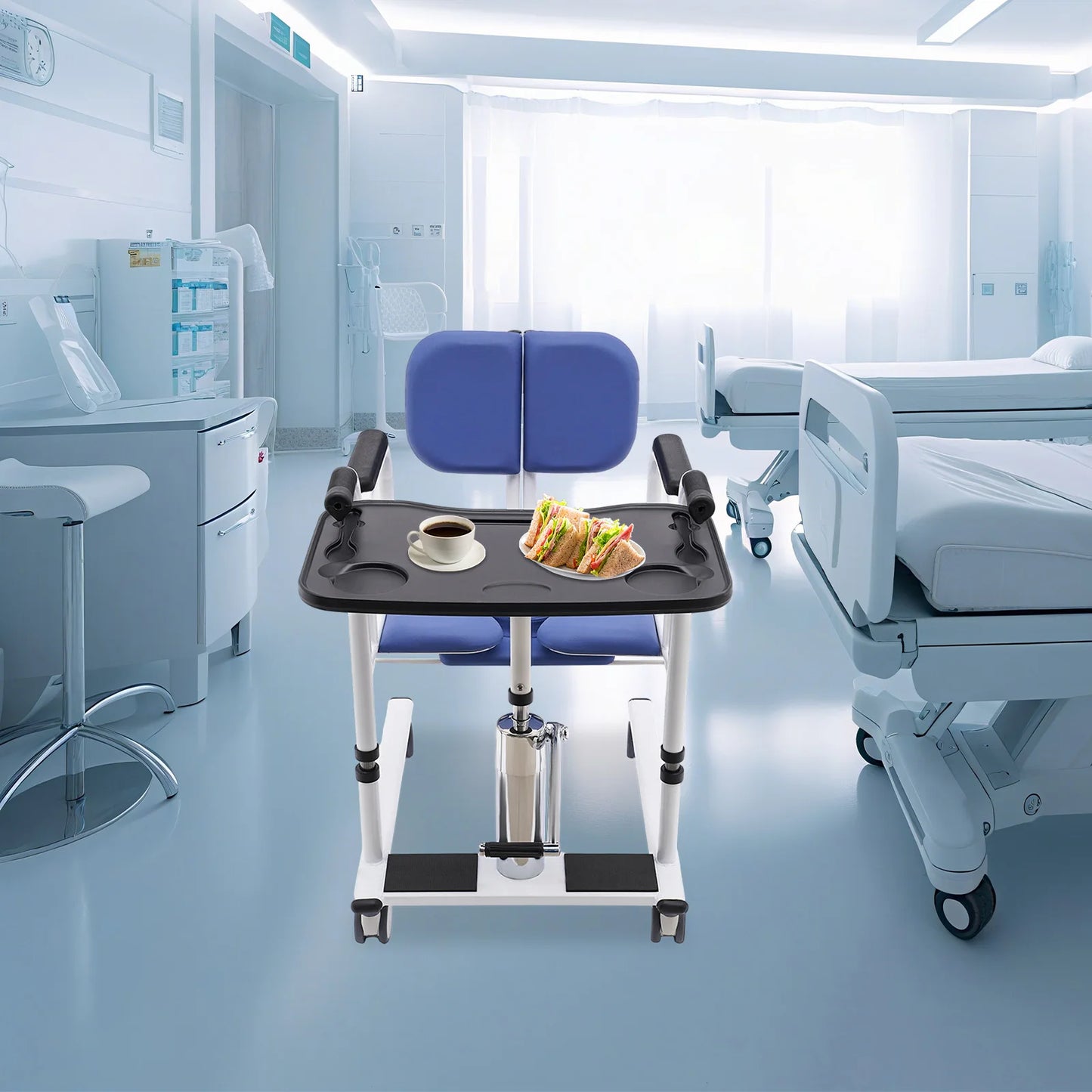Hydraulic Patient Lift Transfer Chair Height Adjustable Split Seat