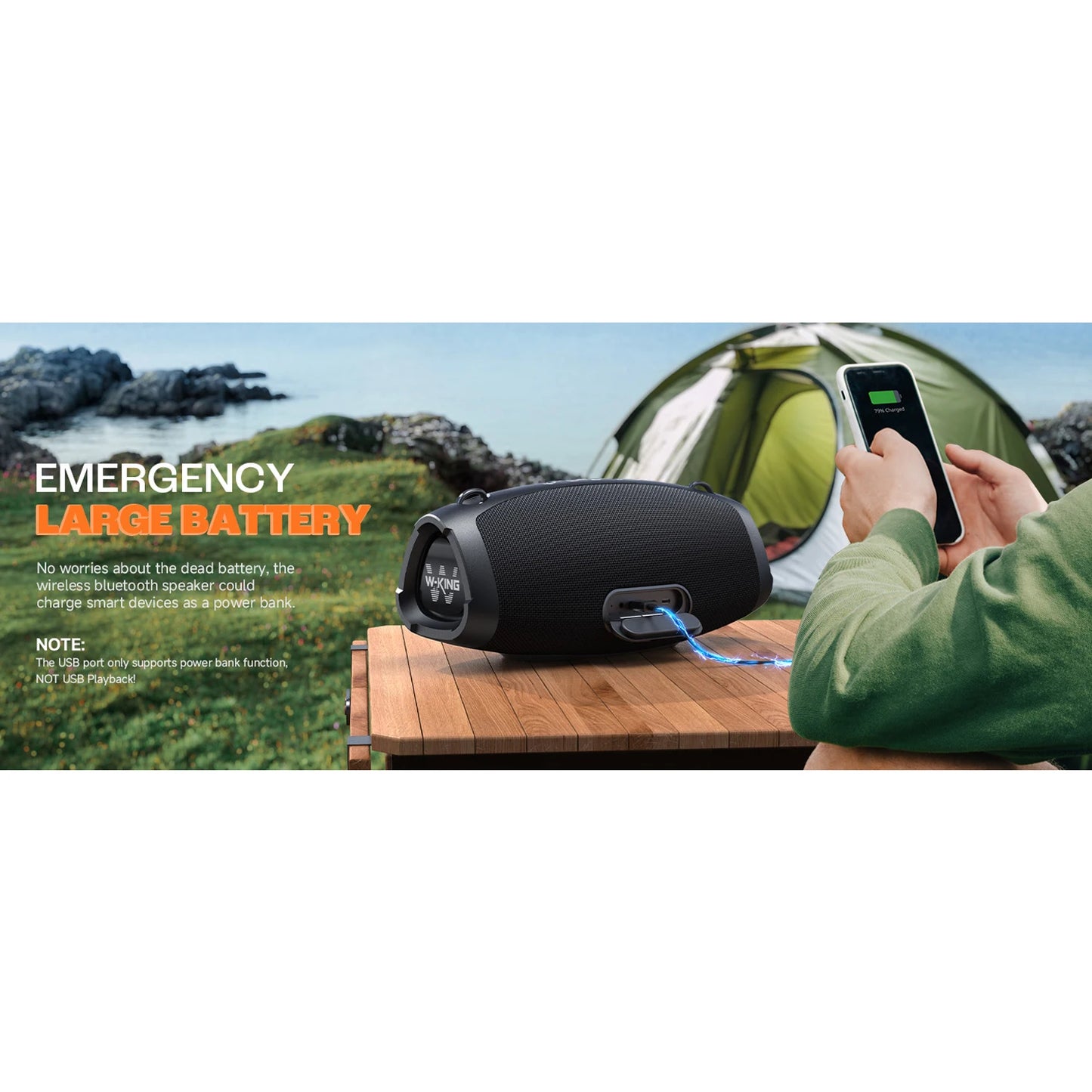 W-KING 120W Portable Bluetooth Speaker Wireless Waterproof Audio Box