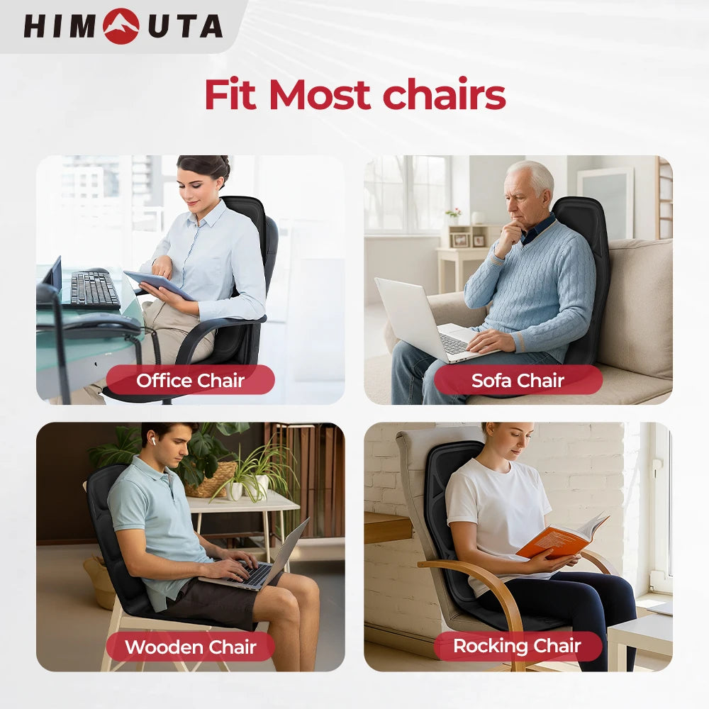 Himouta Heated Back Massager With Vibration For Chair Relaxation